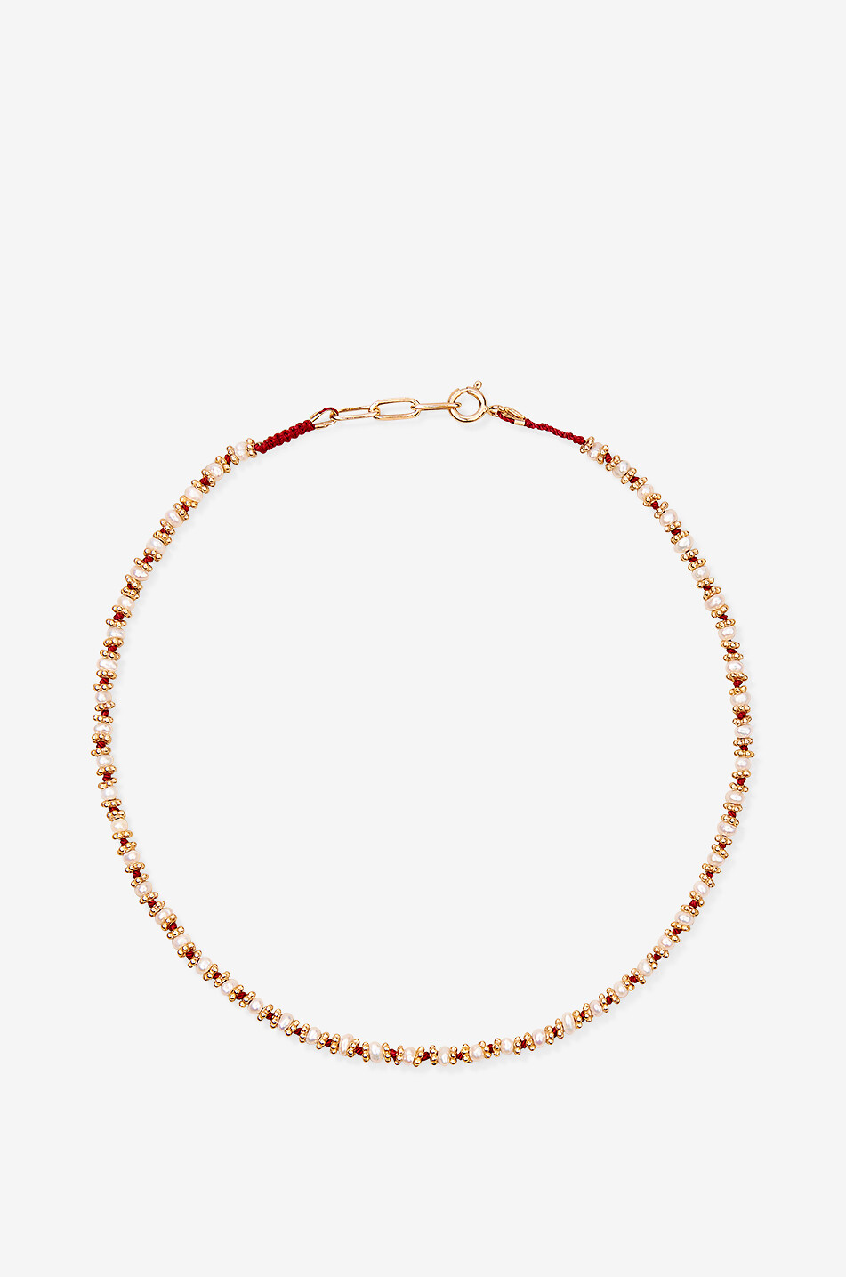 TITYARAVY Collier en perles et argent plaqué or Kamala Femme ROUGE 1