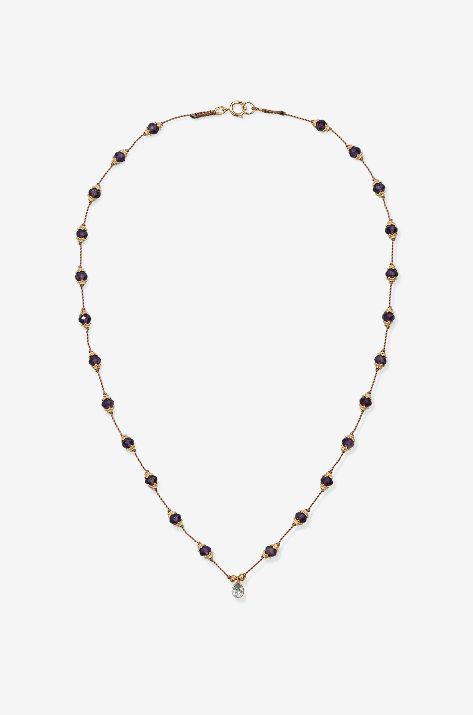 TITYARAVY Collier sur cordon orné d'améthyste et de topaze Talisman Sriphala Femme VIOLET 1
