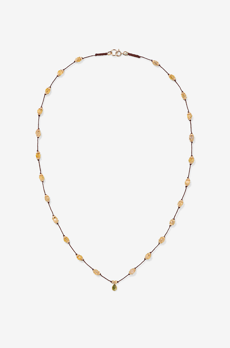 TITYARAVY Talisman Sriphala cord necklace with citrine and peridot Women YELLOW 1