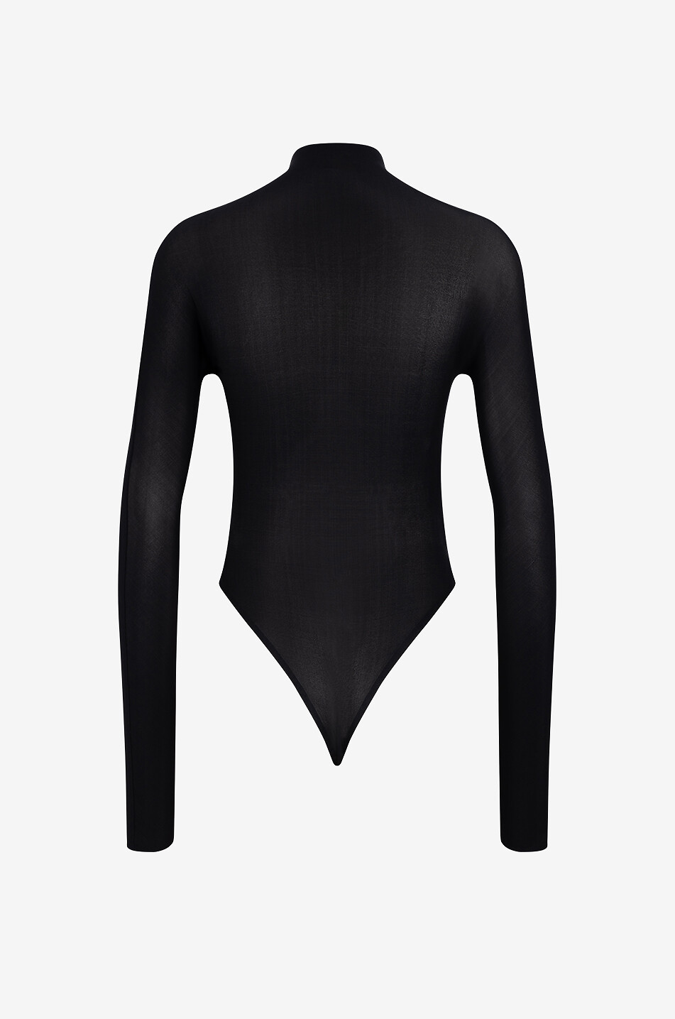 ALAÏA Body semi-transparent à col montant zippé Femme NOIR 2
