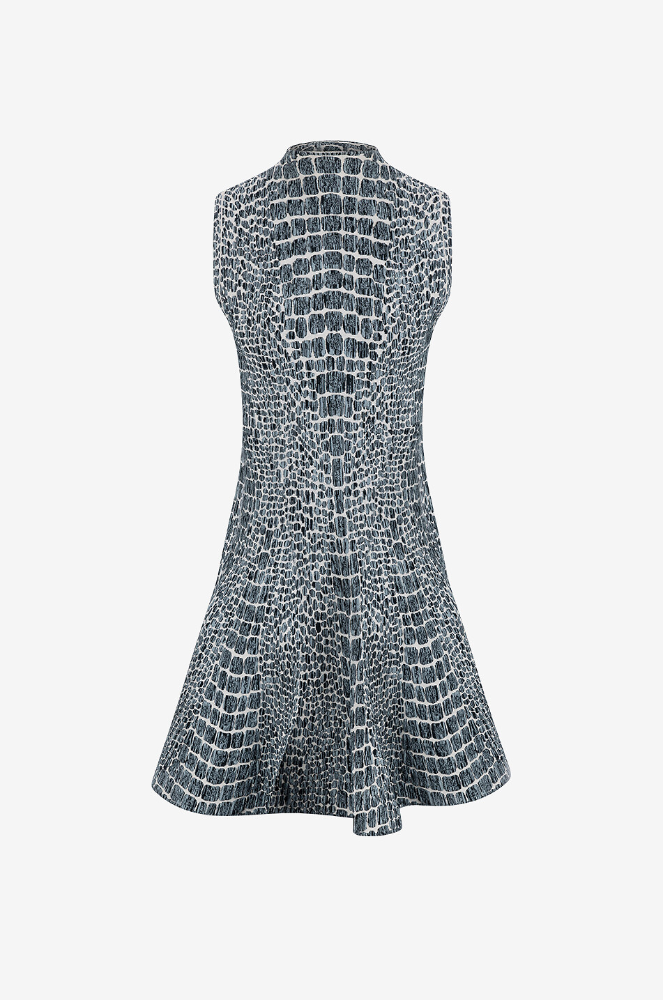 Croco jacquard knit mini skater dress