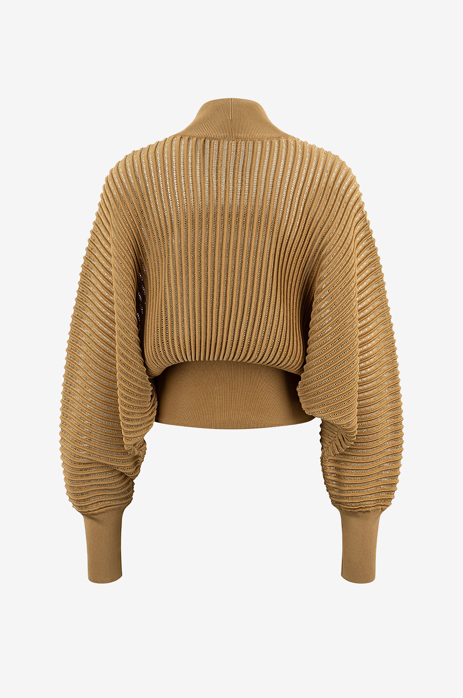 Pull ajouré orné de lurex à manches chauve-souris