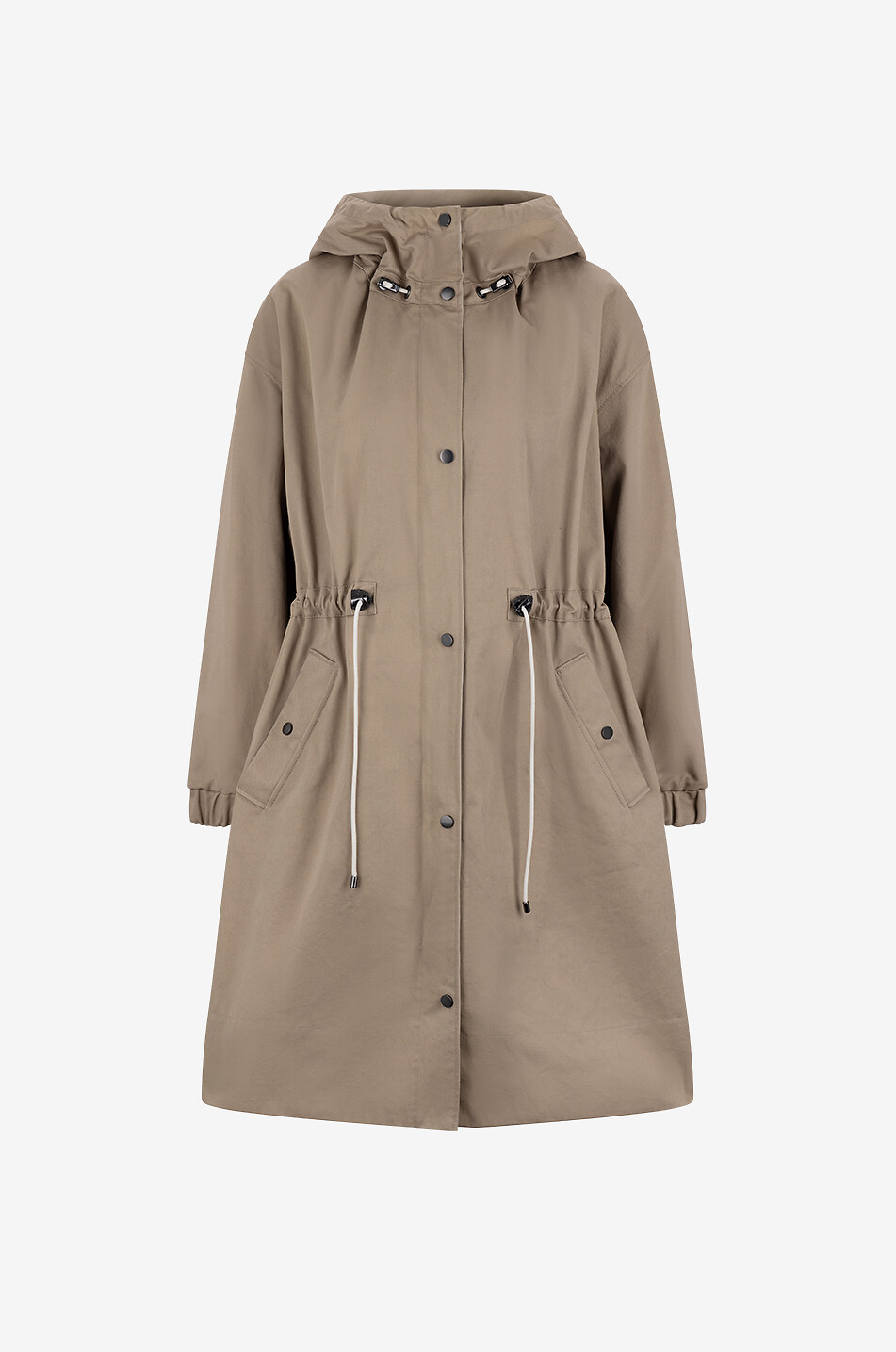 Leichter Gabardine-Parka mit Kapuze