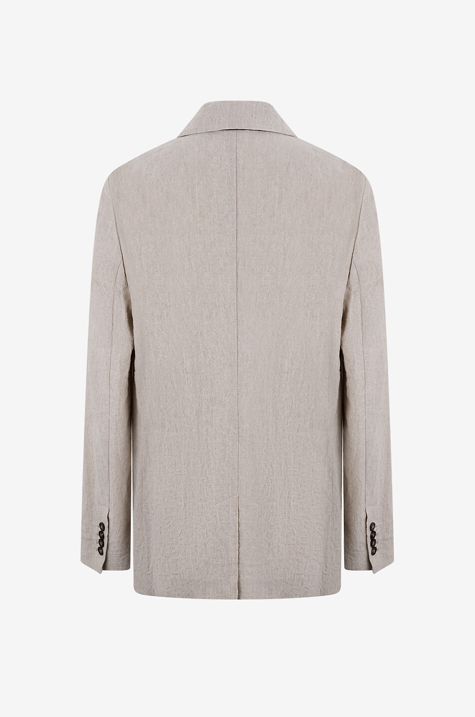 BRUNELLO CUCINELLI Monile straight single-breasted crinkle linen blazer Women Light beige 2