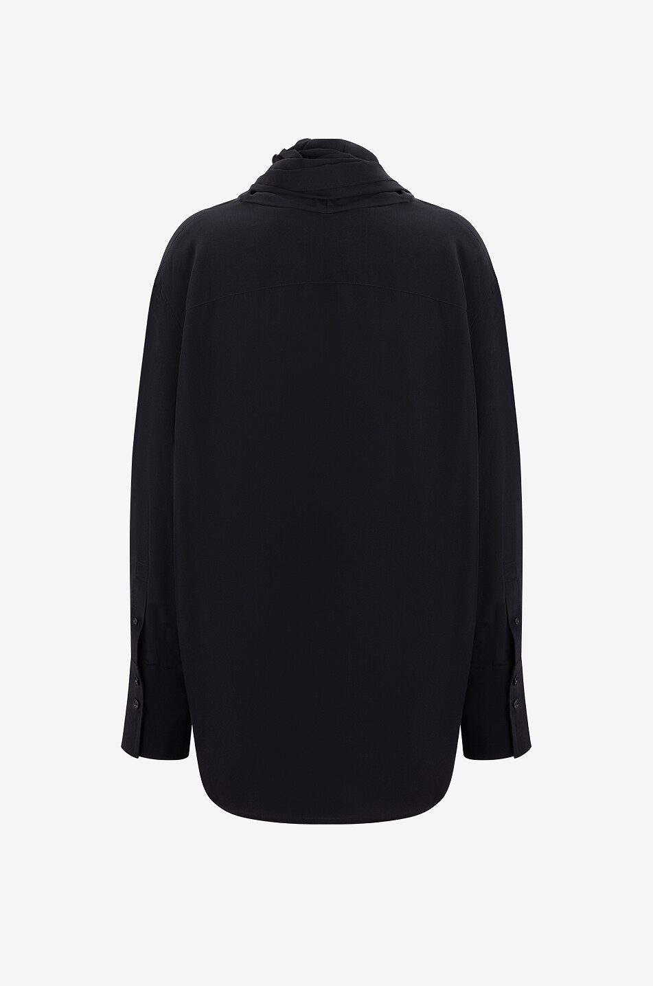 GIVENCHY Blouse ample à lavallière en crêpe de soie Femme NOIR 2