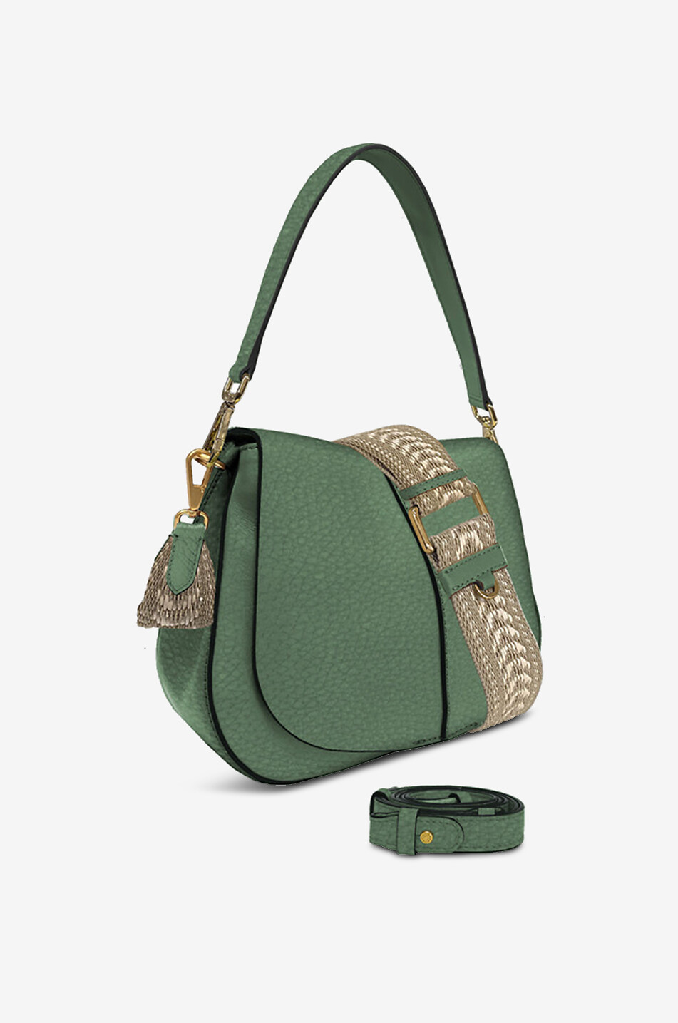 GIANNI CHIARINI Helena Round cow leather handbag Women GREEN 1