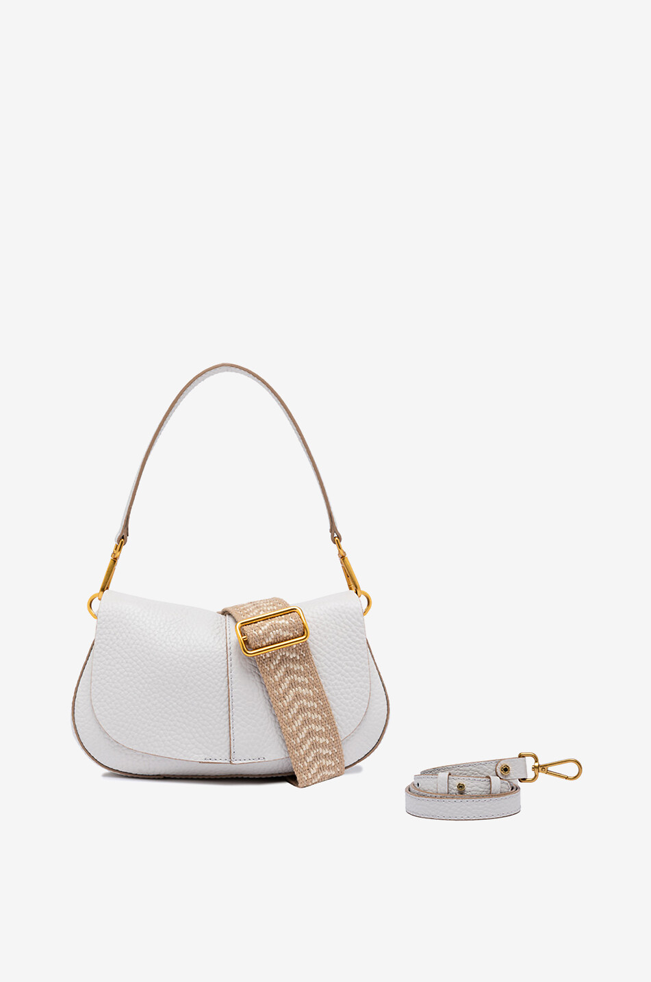 GIANNI CHIARINI Helena Round cow leather handbag Women WHITE 1