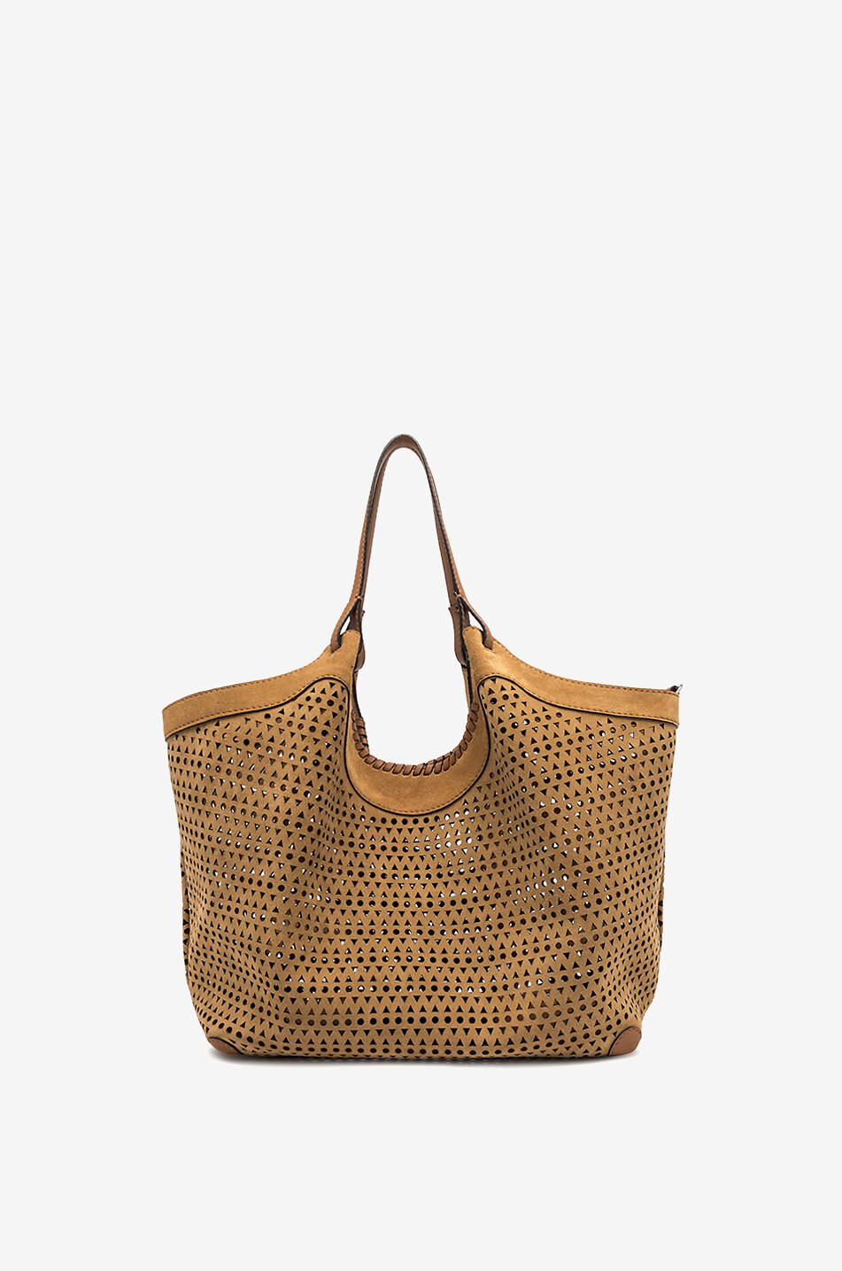 GIANNI CHIARINI Cabas en cuir ajouré Dua Femme MARRON CLAIR 5