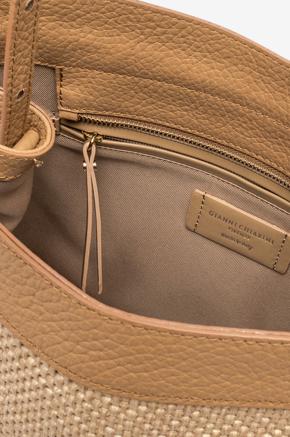 GIANNI CHIARINI Umhängetasche aus Bast und Rindsleder Ottavia Damen BEIGE 6