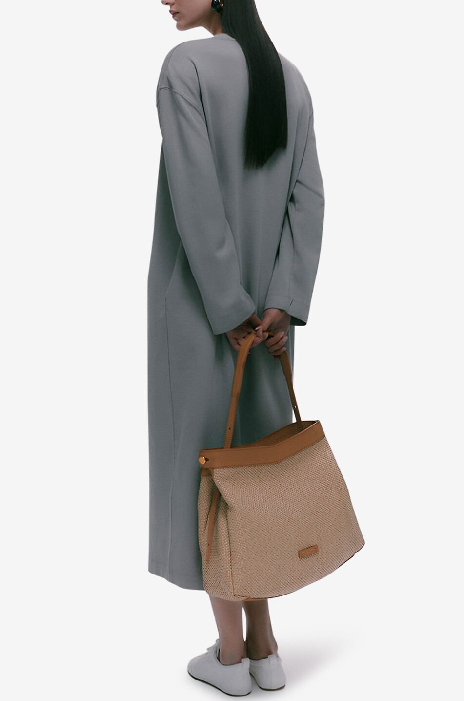 GIANNI CHIARINI Umhängetasche aus Bast und Rindsleder Ottavia Damen BEIGE 3