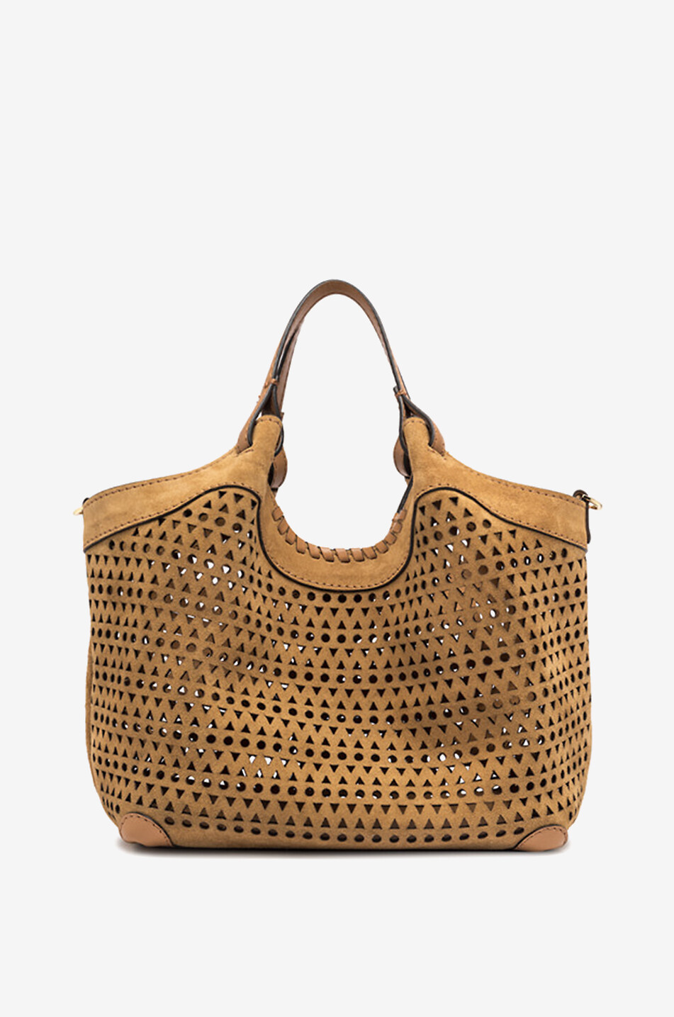 GIANNI CHIARINI Handtasche aus perforiertem Wildleder Dua Small Damen HELLBRAUN 5