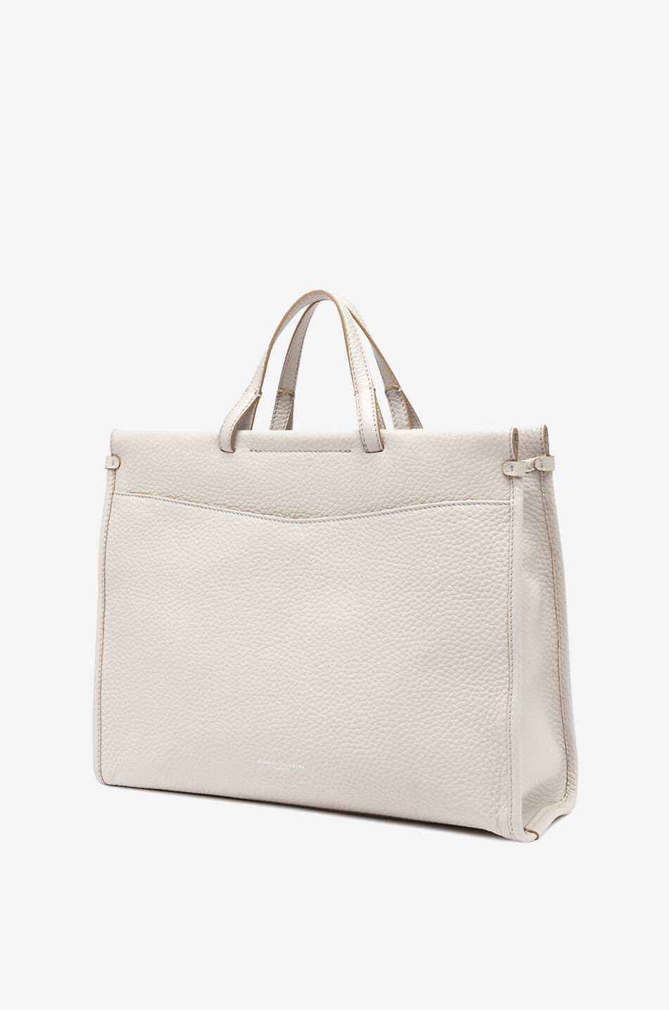 GIANNI CHIARINI Lavinia grained leather tote bag Women WHITE 2