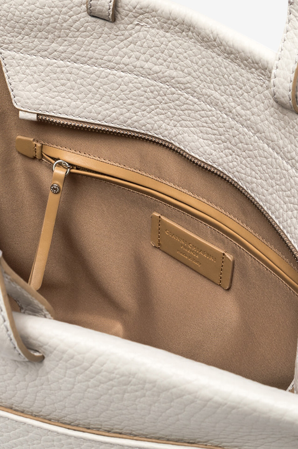 GIANNI CHIARINI Lavinia grained leather tote bag Women WHITE 4