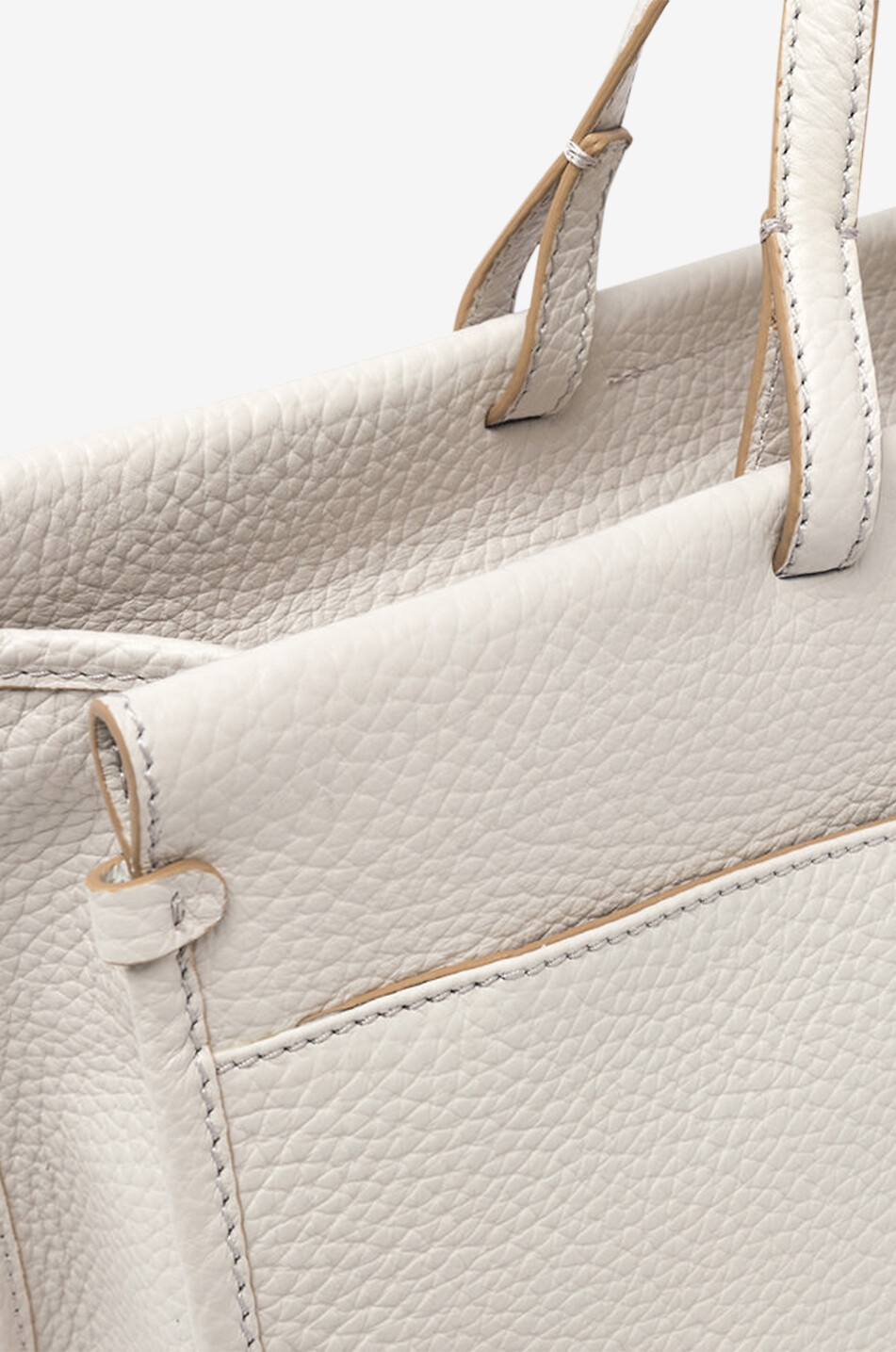 GIANNI CHIARINI Lavinia grained leather tote bag Women WHITE 3