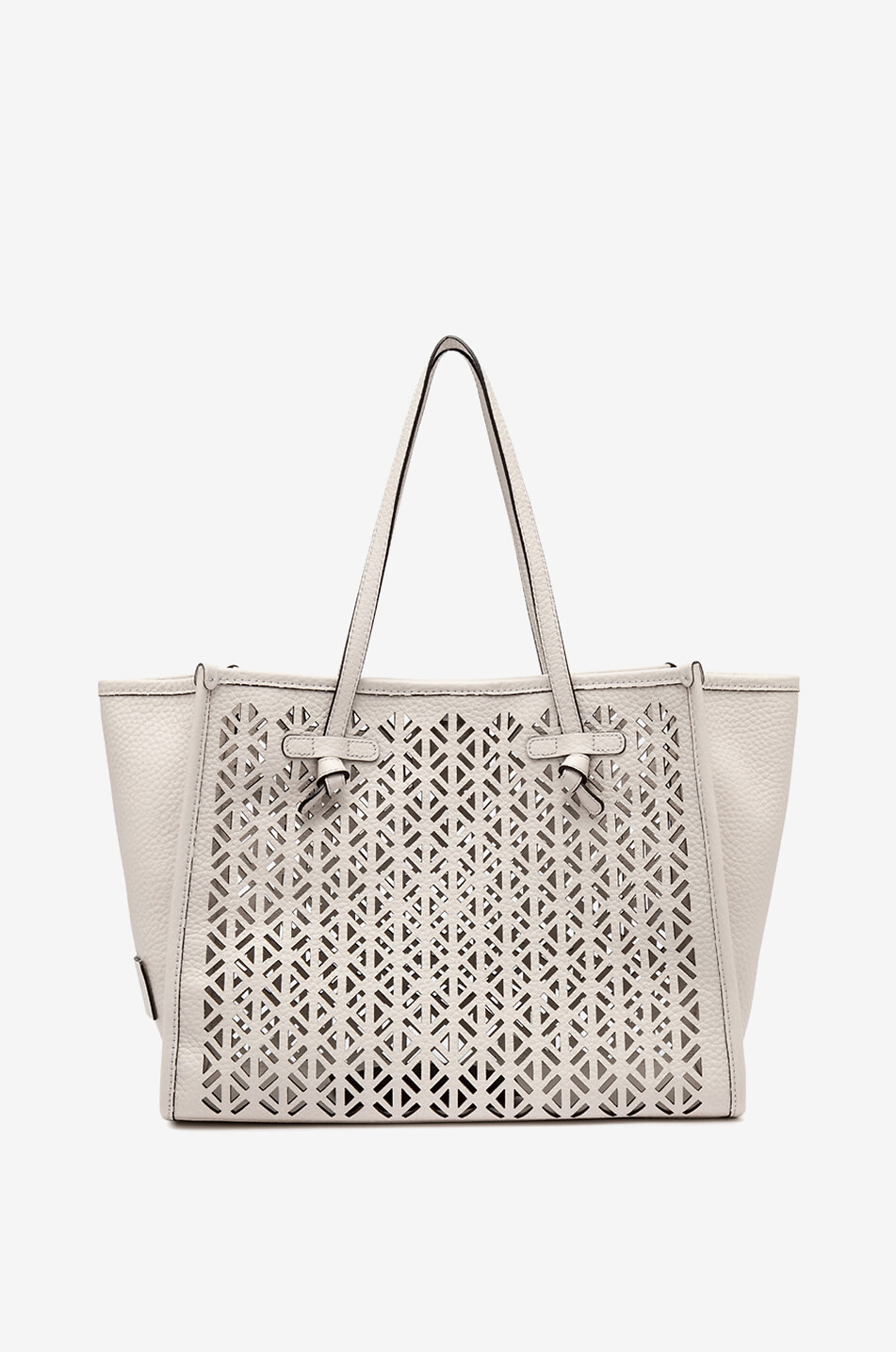 GIANNI CHIARINI Shopper aus gestanztem genarbtem Leder Marcella Damen WEISS 1