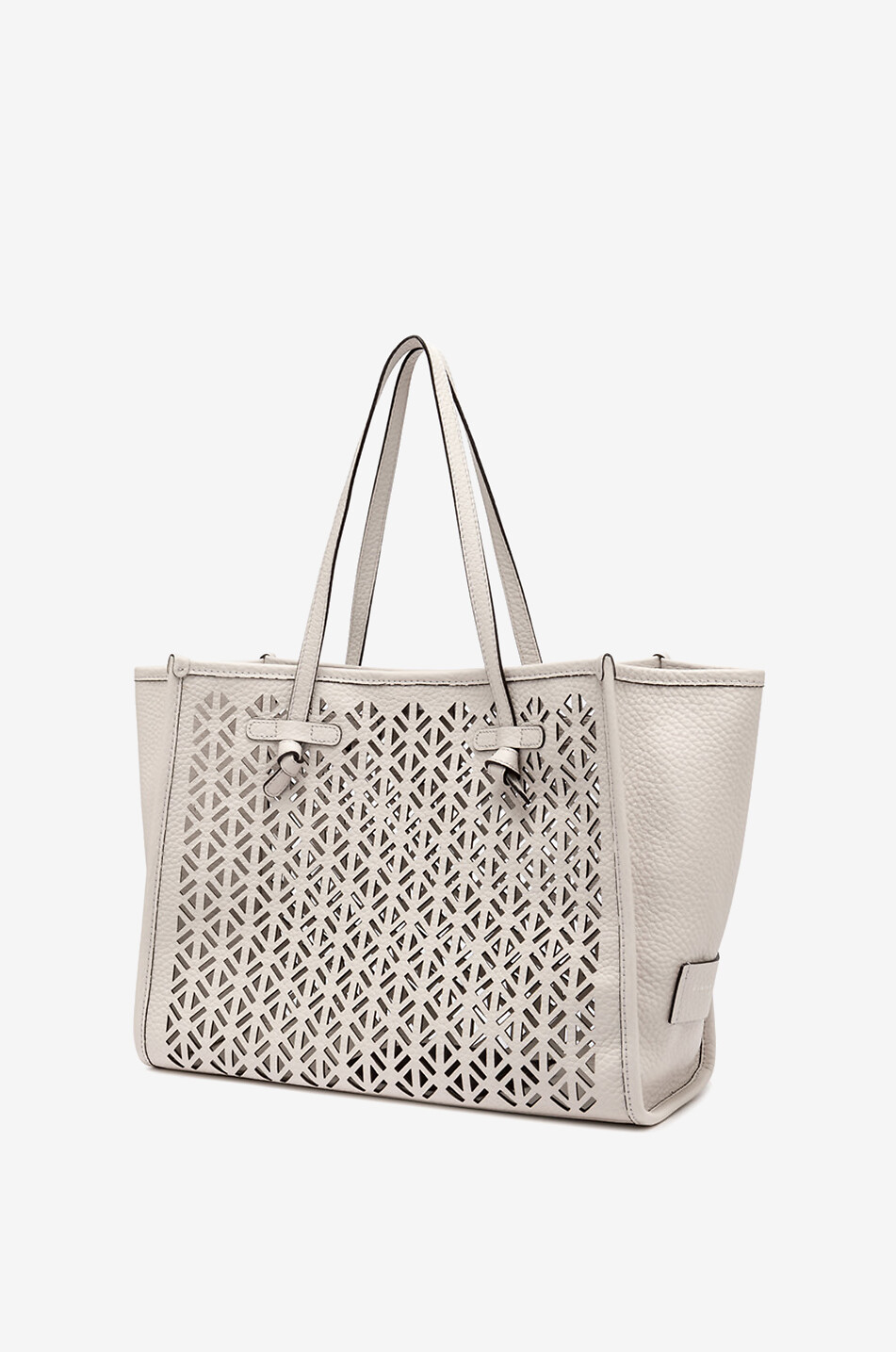GIANNI CHIARINI Shopper aus gestanztem genarbtem Leder Marcella Damen WEISS 5