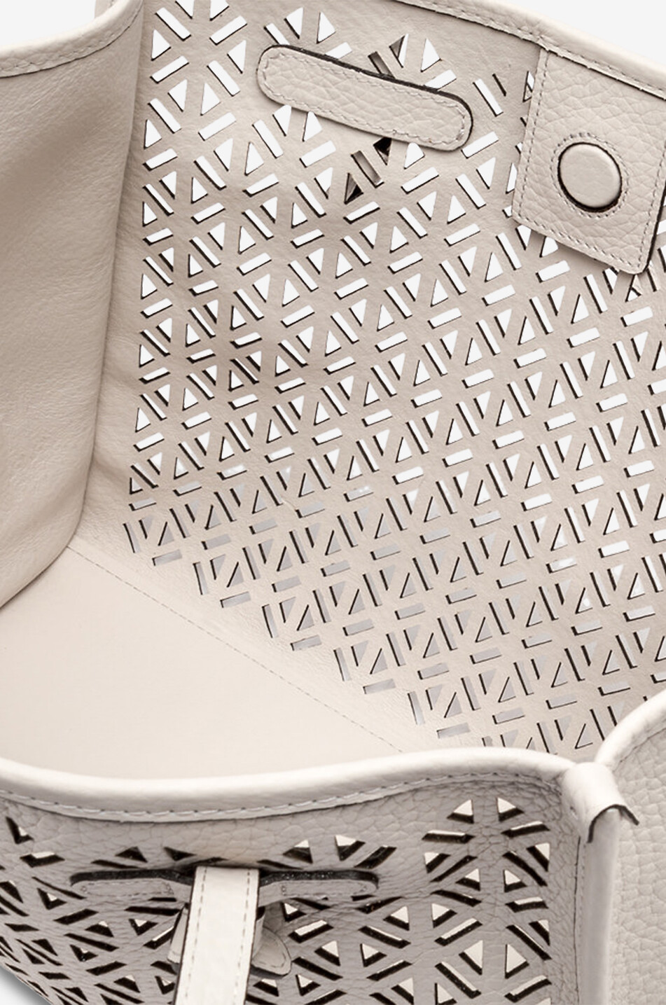 GIANNI CHIARINI Shopper aus gestanztem genarbtem Leder Marcella Damen WEISS 4
