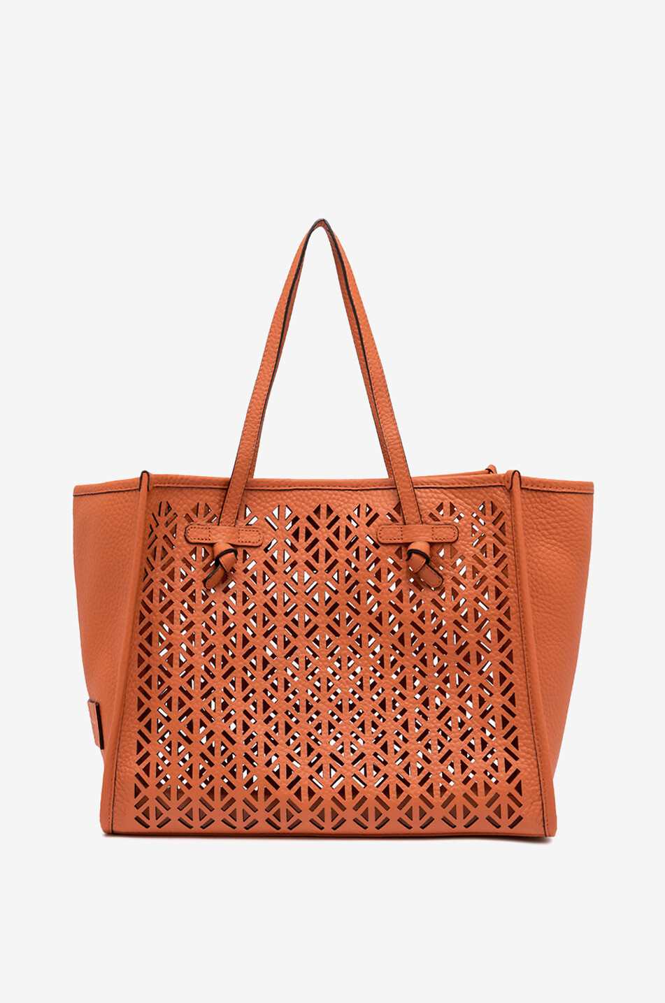 GIANNI CHIARINI Shopper aus gestanztem genarbtem Leder Marcella Damen DUNKELORANGE 1