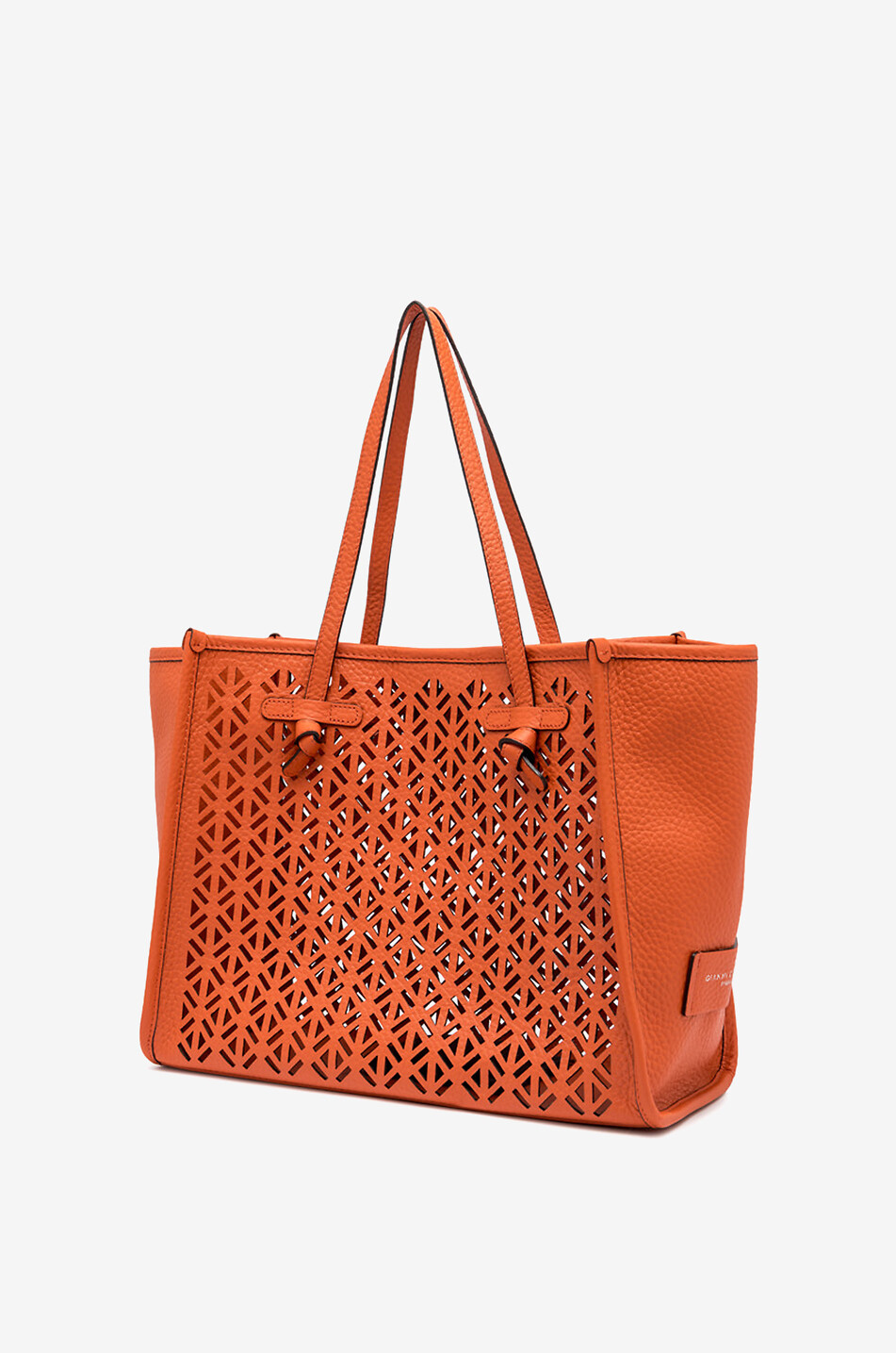 GIANNI CHIARINI Shopper aus gestanztem genarbtem Leder Marcella Damen DUNKELORANGE 4