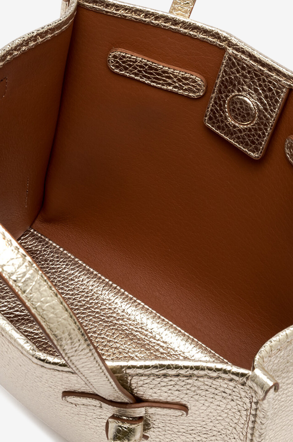 GIANNI CHIARINI Marcella grained metallic leather tote bag Women GOLDEN 5