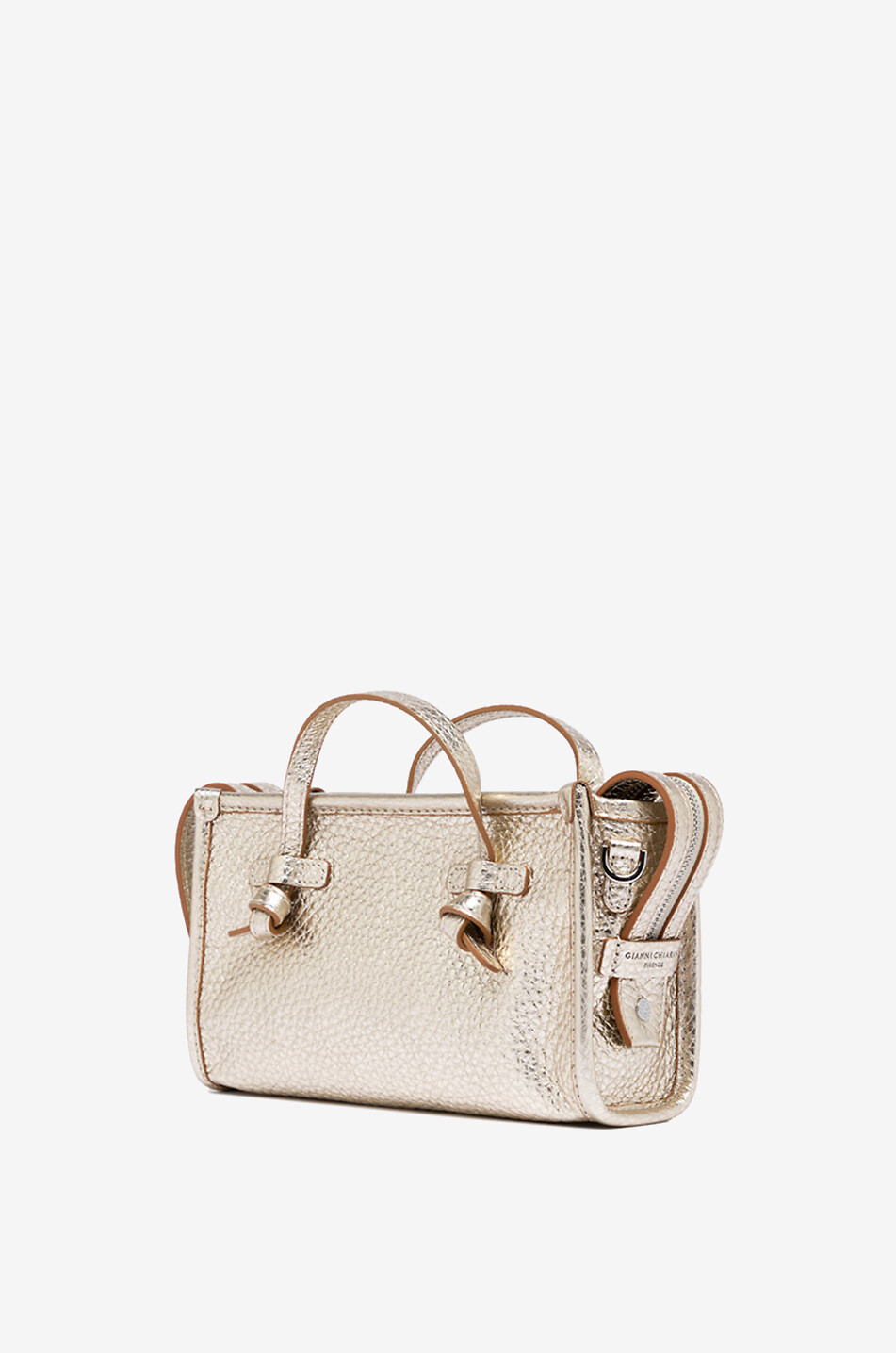 GIANNI CHIARINI Handtasche aus genarbtem Metallicleder Marcella Joy Damen GOLDEN 2