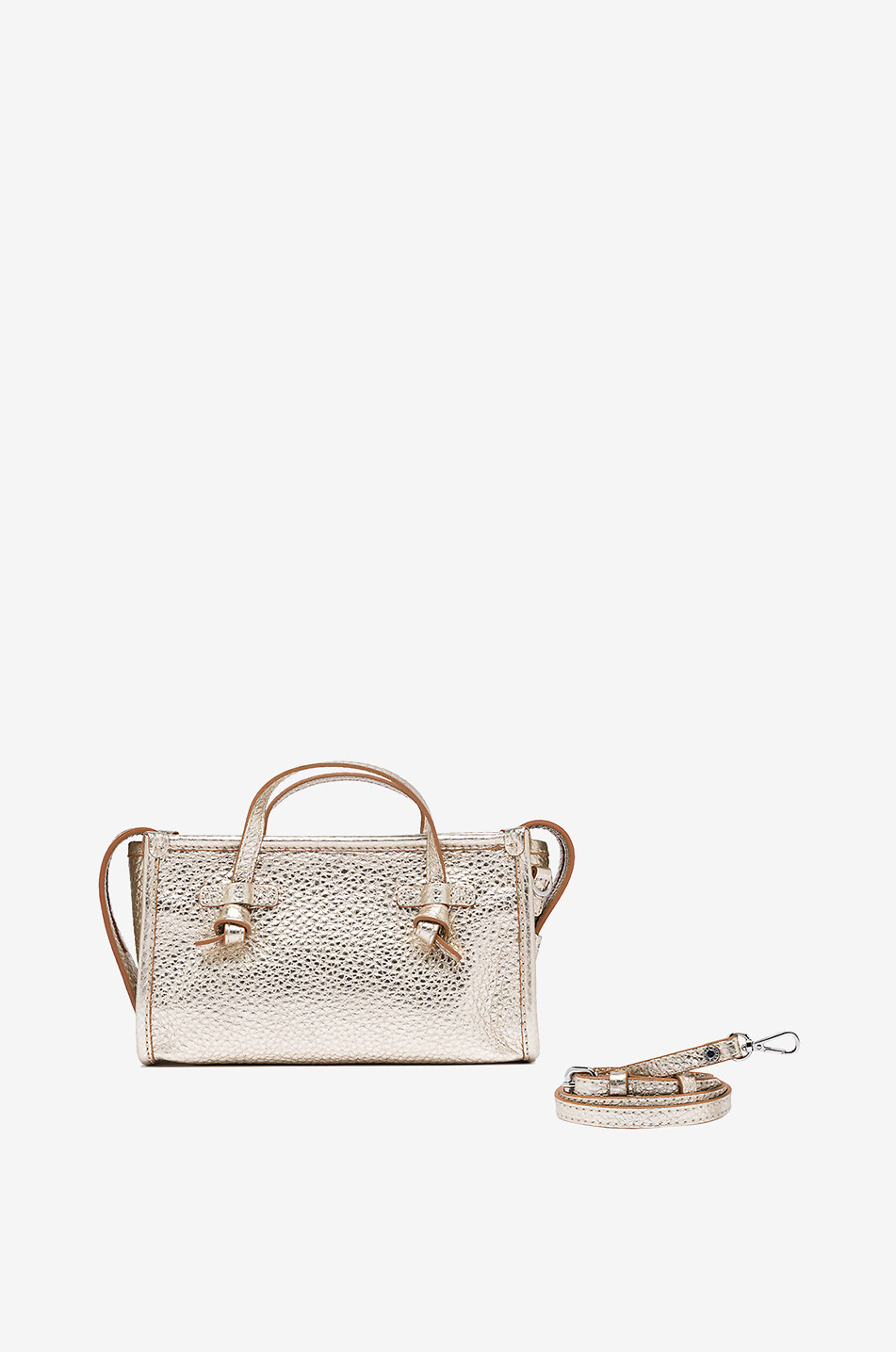 GIANNI CHIARINI Handtasche aus genarbtem Metallicleder Marcella Joy Damen GOLDEN 5