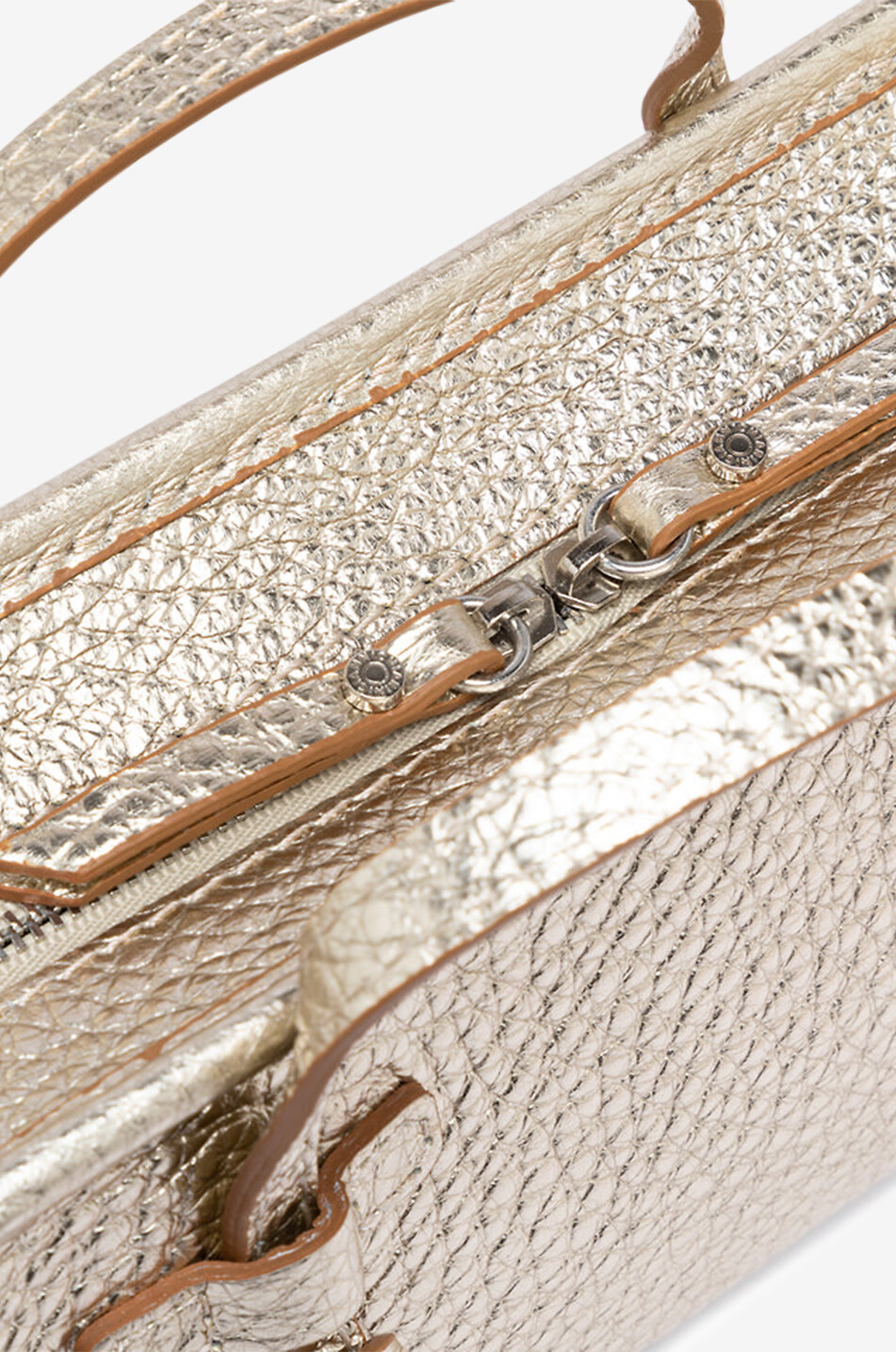 GIANNI CHIARINI Handtasche aus genarbtem Metallicleder Marcella Joy Damen GOLDEN 6