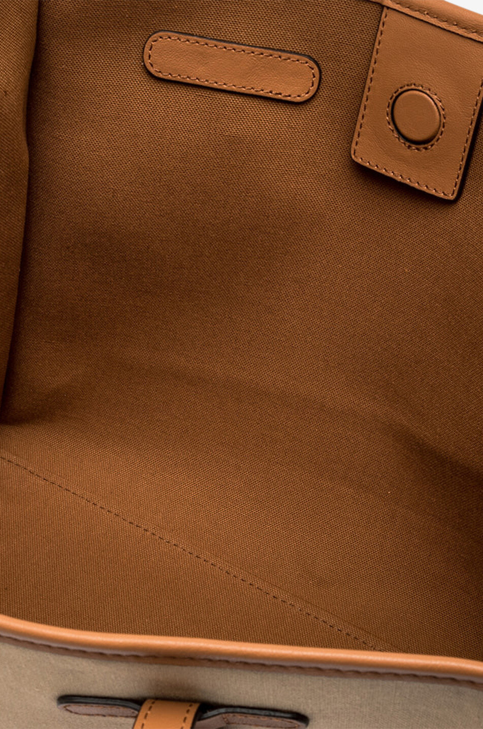 GIANNI CHIARINI Marcella canvas and leather tote bag Women [akeneo-beigefonce] 6
