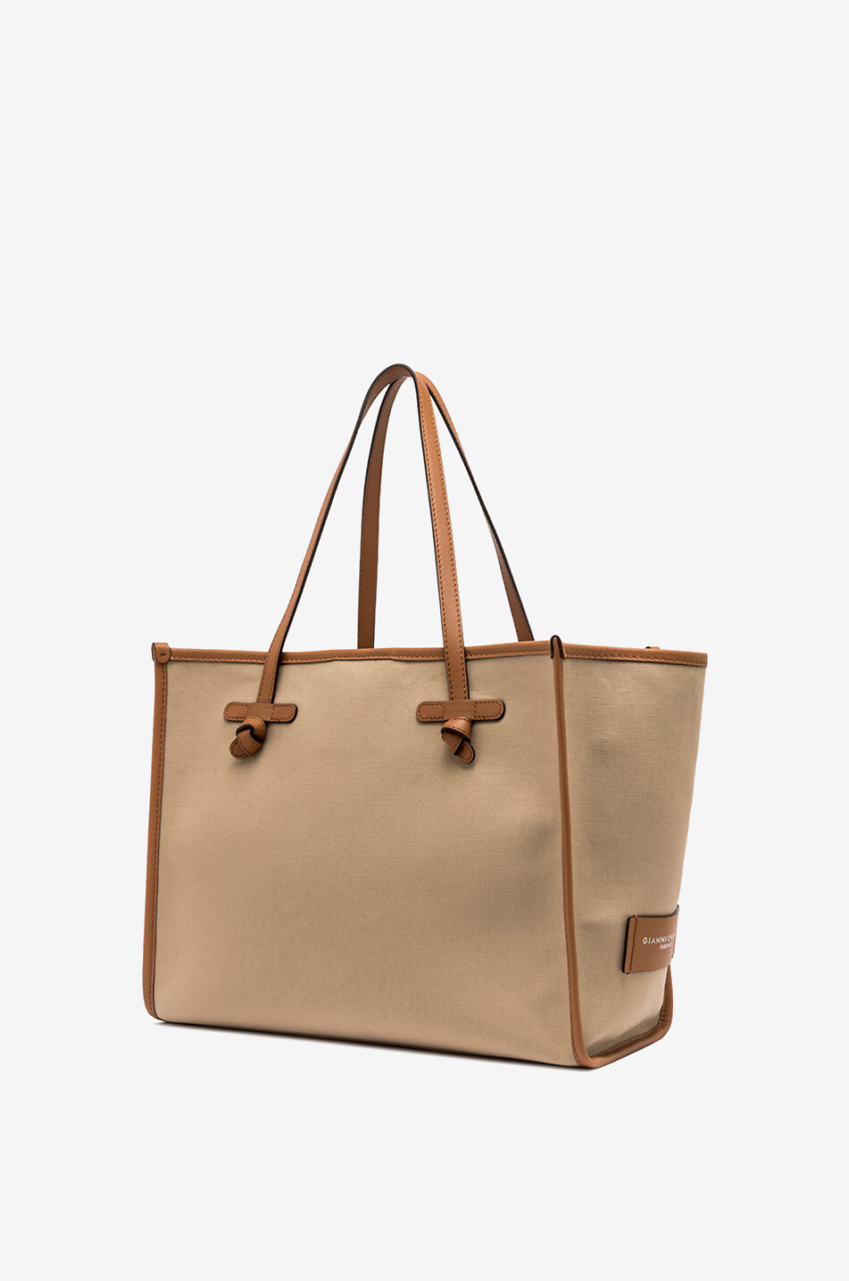 GIANNI CHIARINI Marcella canvas and leather tote bag Women [akeneo-beigefonce] 4