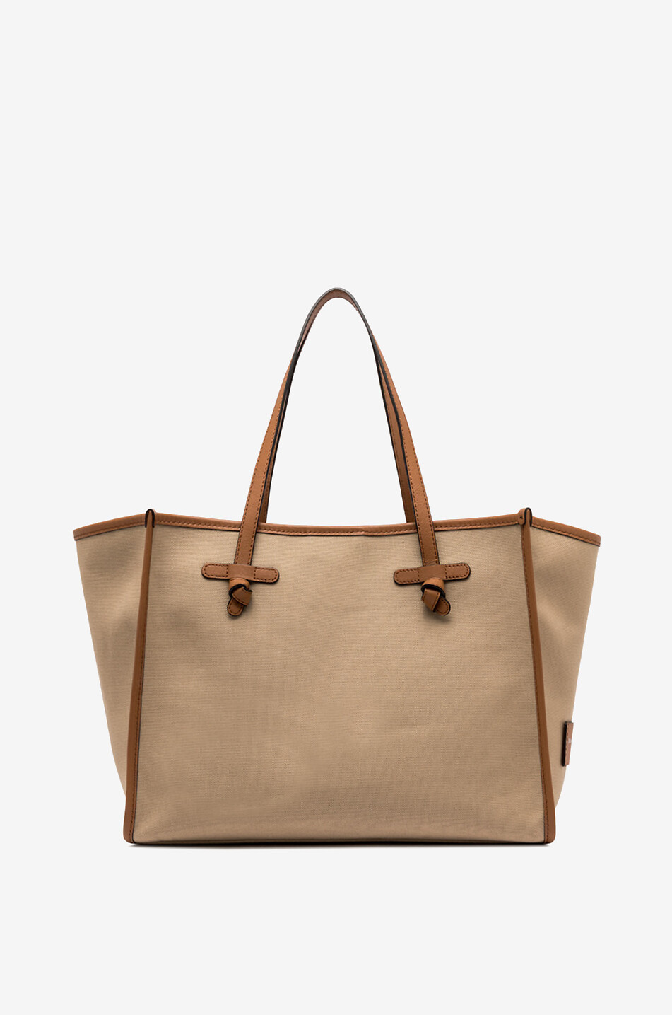 GIANNI CHIARINI Marcella canvas and leather tote bag Women [akeneo-beigefonce] 5