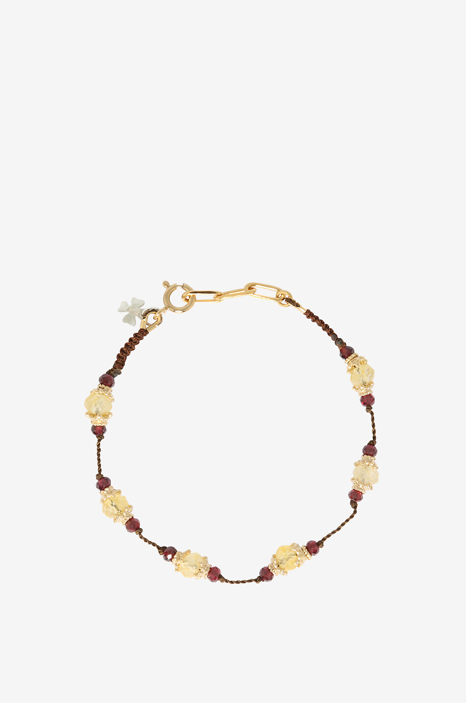 TITYARAVY Kordel-Armband mit Citrin und Granat Sriphala Damen GELB 1