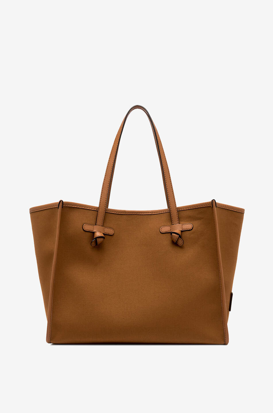 GIANNI CHIARINI Marcella canvas and leather tote bag Women DARK BROWN 4