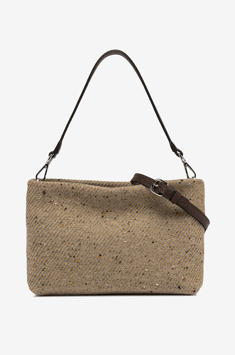 GIANNI CHIARINI Brenda tweed shoulder bag Women BEIGE 1