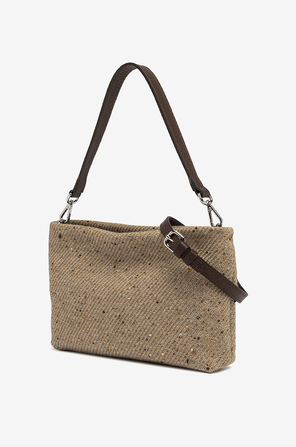 GIANNI CHIARINI Brenda tweed shoulder bag Women BEIGE 3