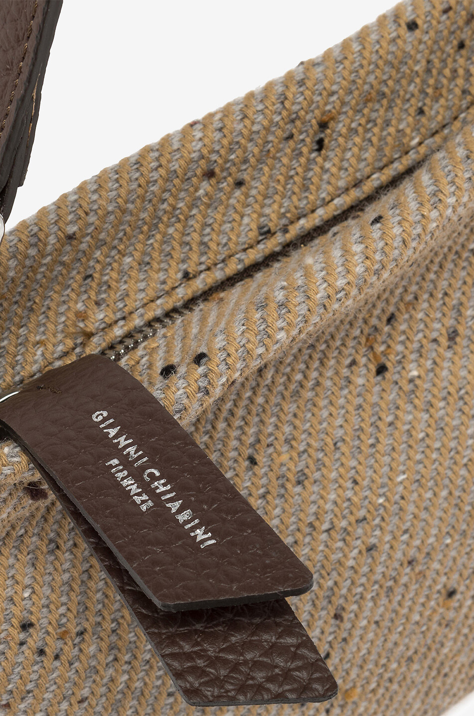 GIANNI CHIARINI Brenda tweed shoulder bag Women BEIGE 4