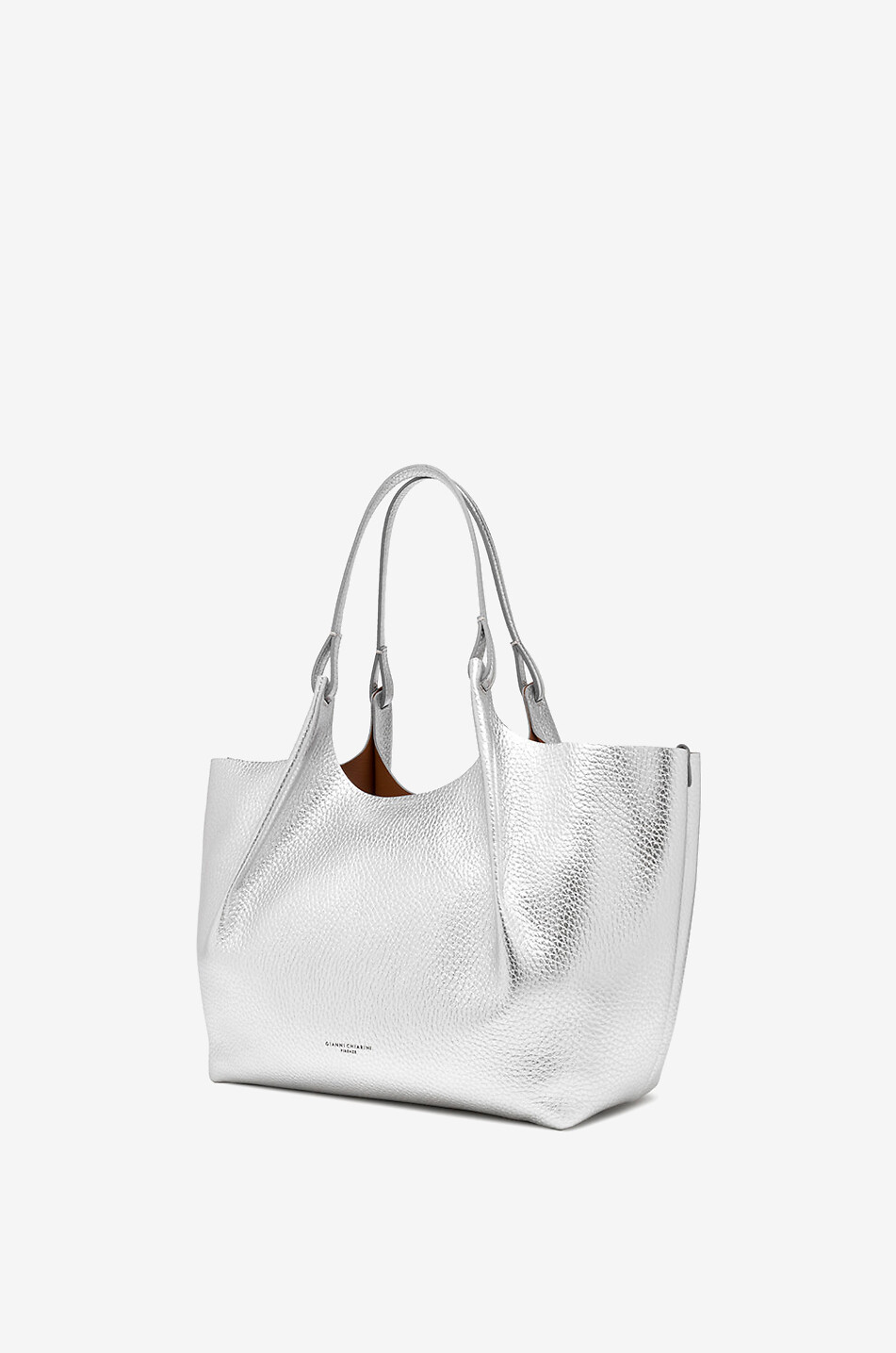 GIANNI CHIARINI Tasche aus genarbtem Leder Dua Damen GRAU 3