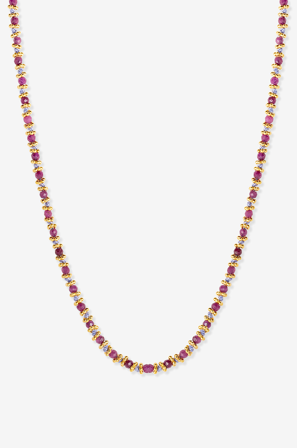 Collier en perles de rubis rose Kamala