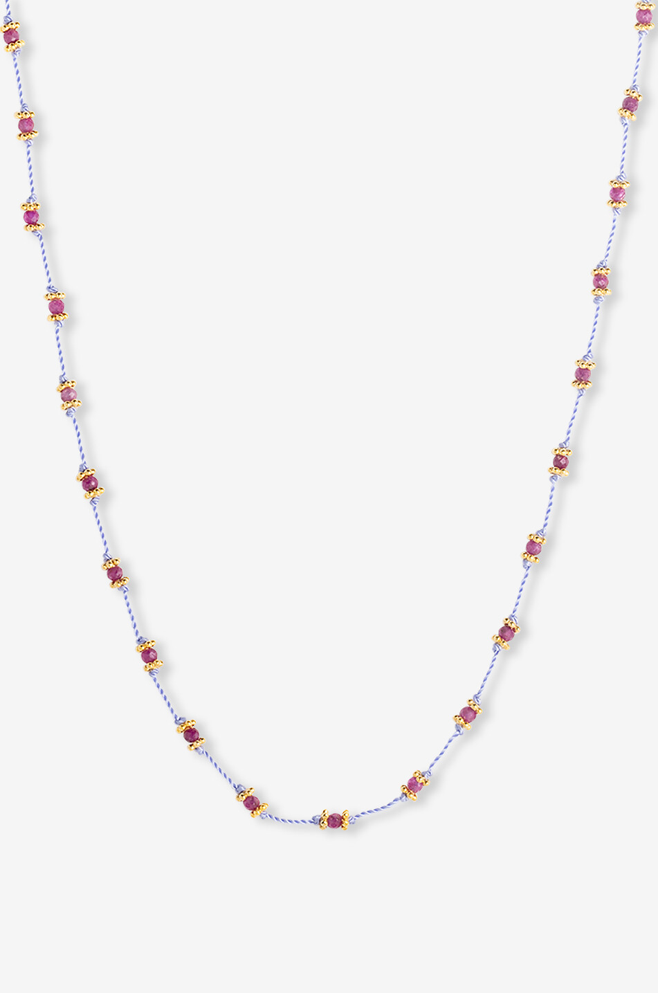 TITYARAVY Kordel-Halskette mit Rubinen Lotus Damen HELLVIOLETT 1