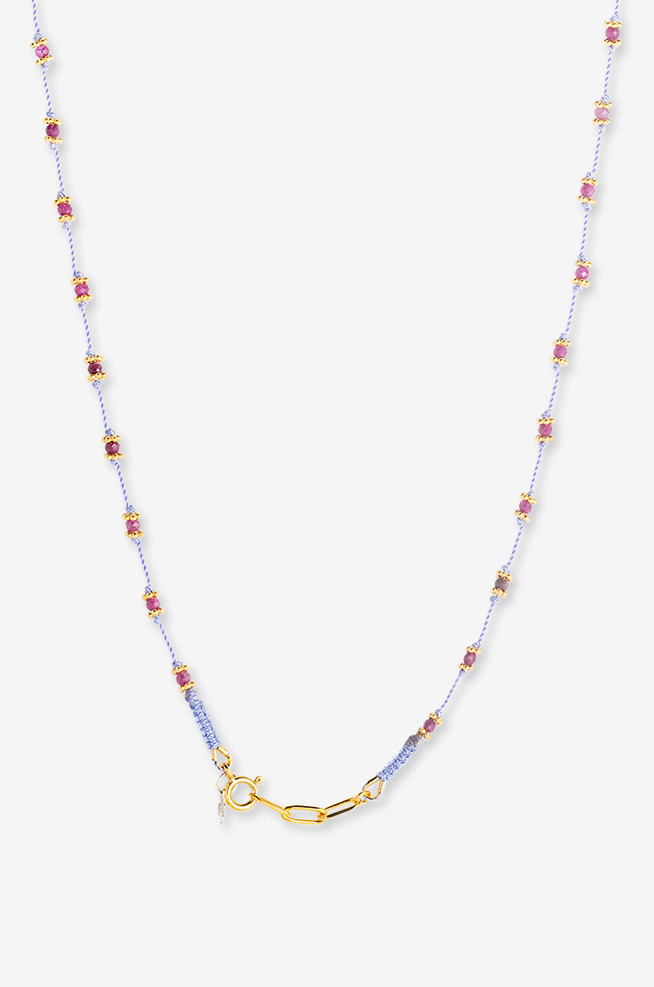 TITYARAVY Kordel-Halskette mit Rubinen Lotus Damen HELLVIOLETT 2