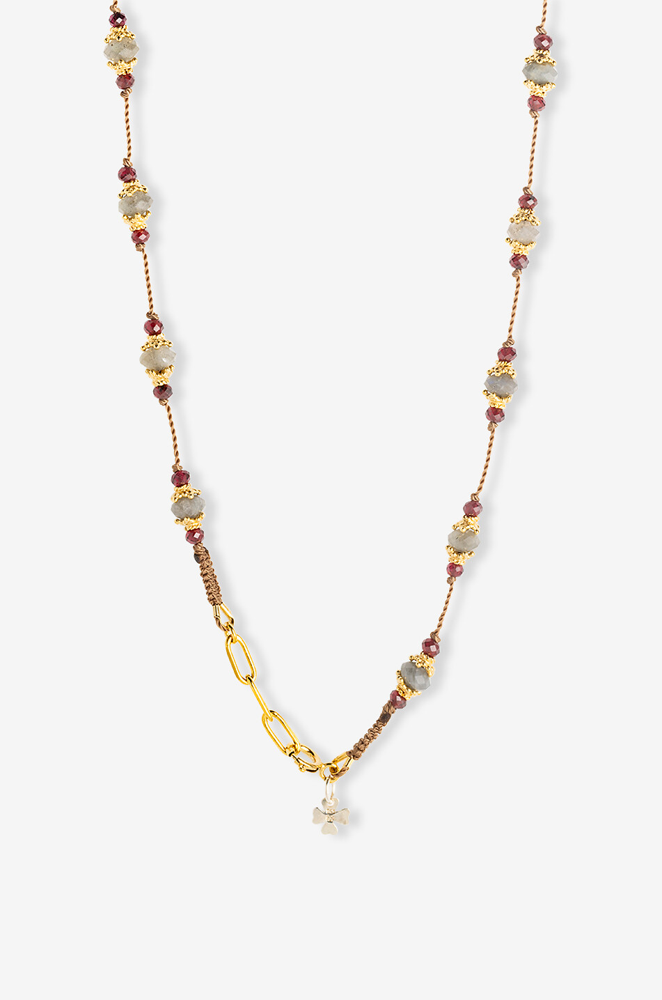 TITYARAVY Sriphala cord choker necklace with labradorite and garnet Women MULTI COLOURED 2 2