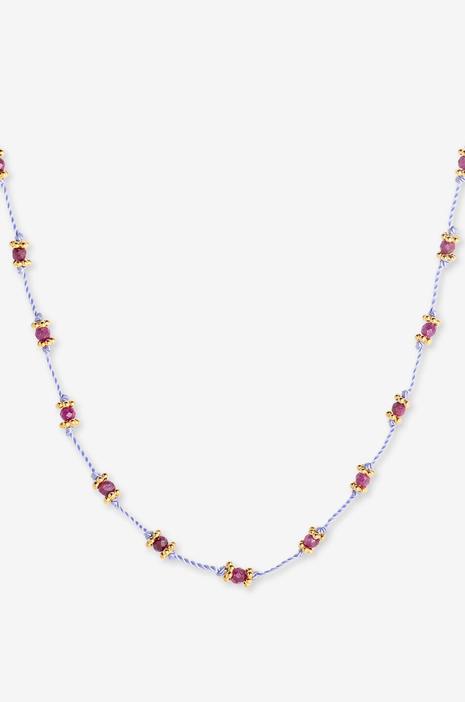 TITYARAVY Collier ras du cou sur cordon orné de rubis Lotus Femme VIOLET CLAIR 1