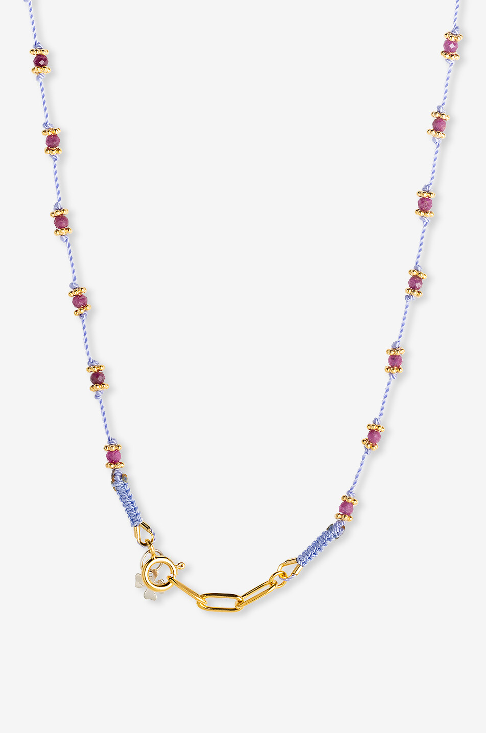 TITYARAVY Collier ras du cou sur cordon orné de rubis Lotus Femme VIOLET CLAIR 2