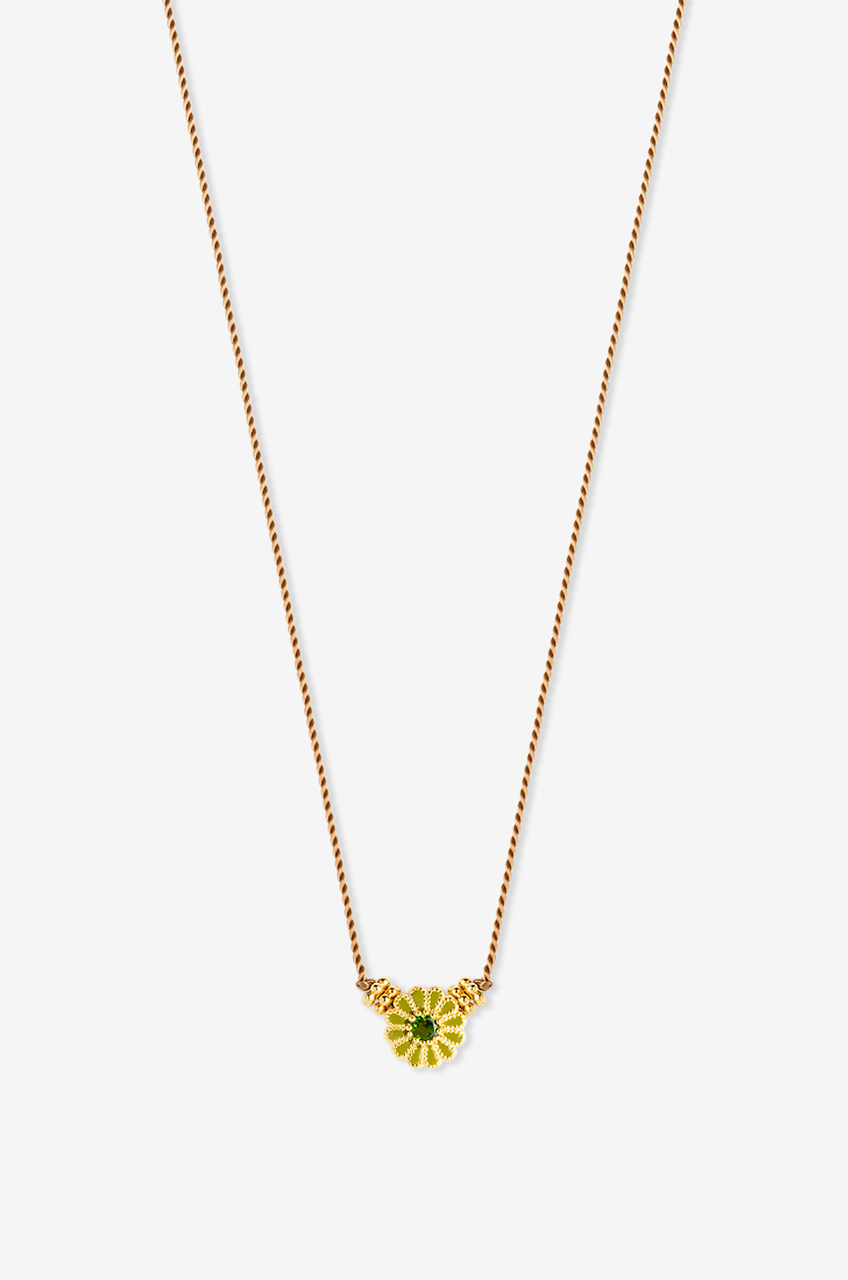 Collier sur cordon pendentif fleur Saï