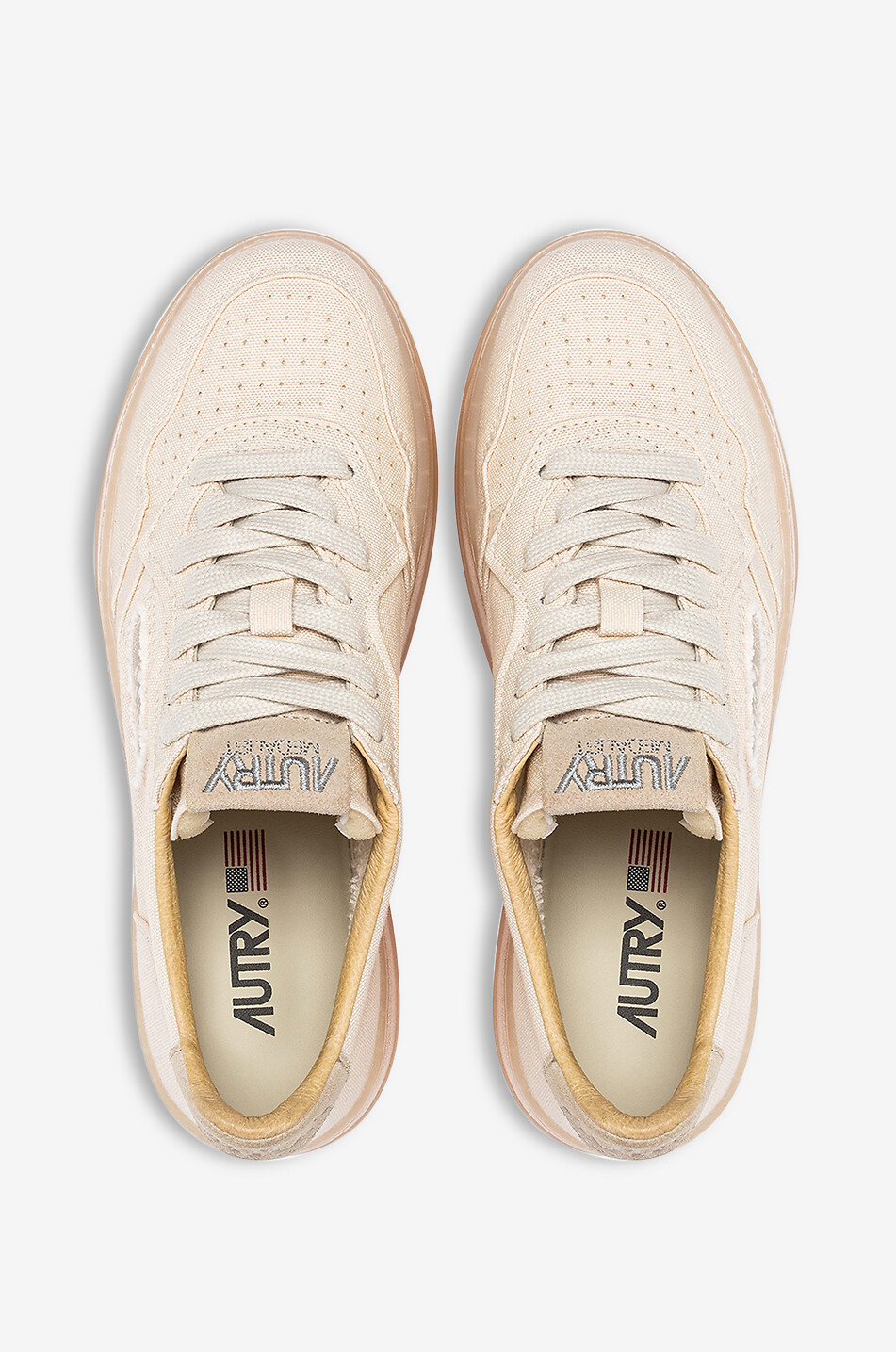 AUTRY Schnürsneakers aus Canvas Medalist Low Herren BEIGE 4