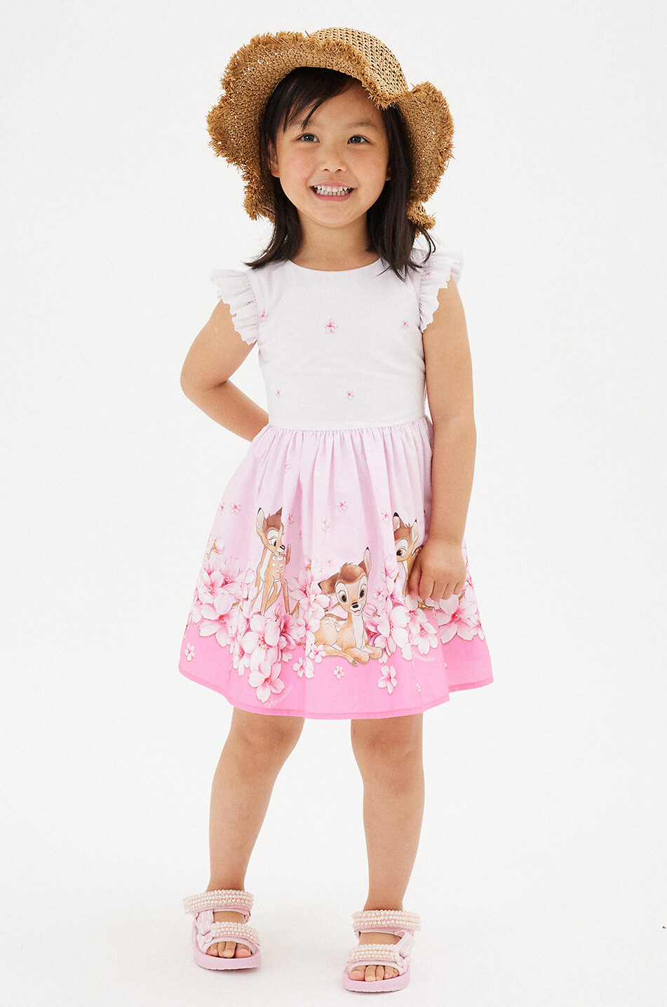 Blütenbesetzter Mädchen-Strohhut