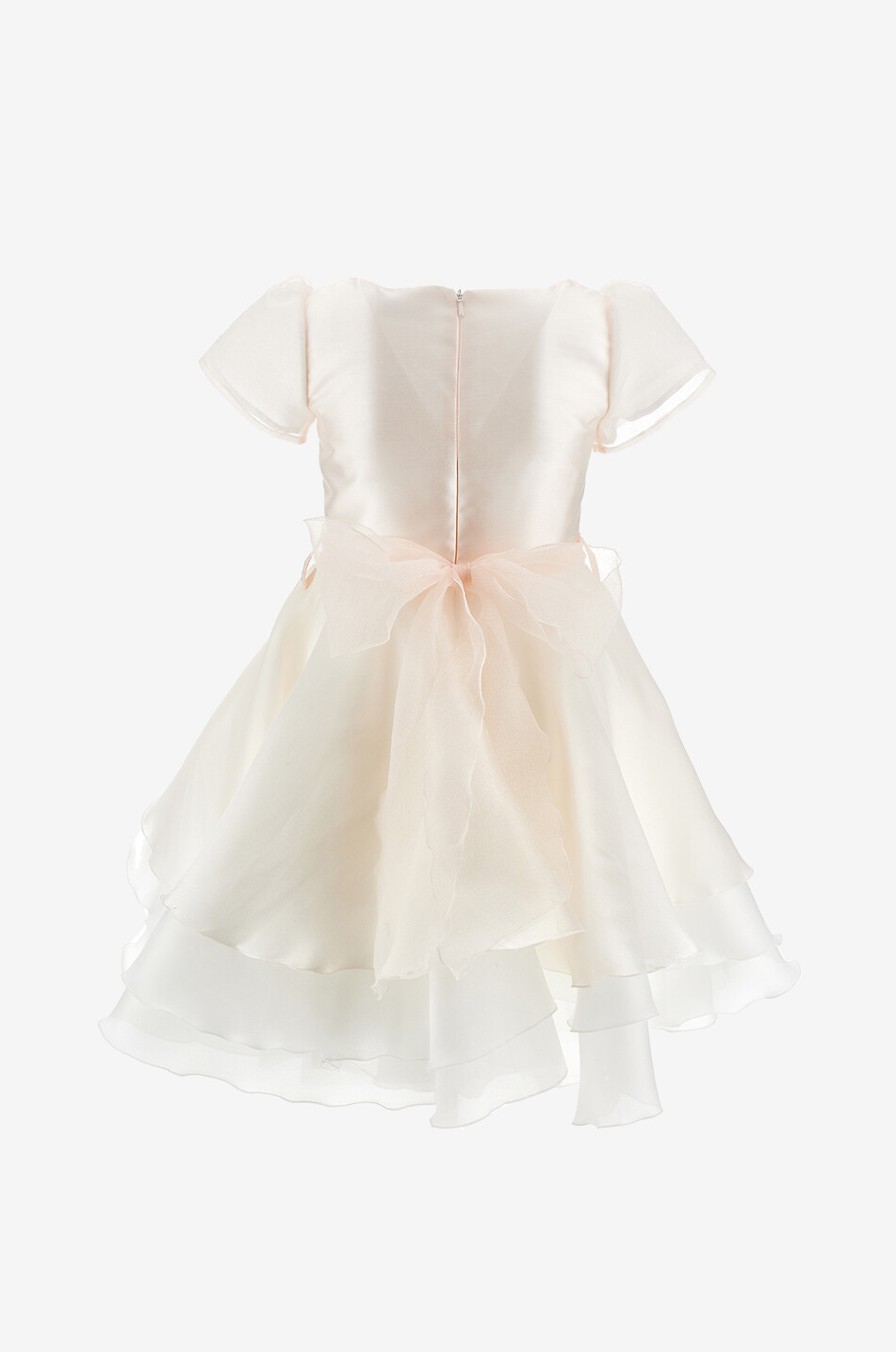 MONNALISA Mädchen-Festkleid aus Satin mit Rüschen und Blüten Mädchen WEISS 2
