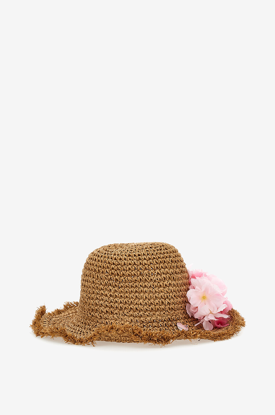 MONNALISA Girls' flower-adorned straw hat Girl BROWN 5