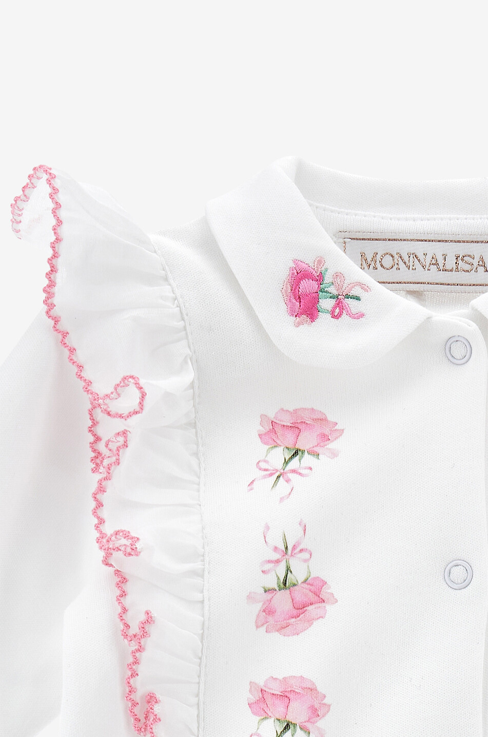 MONNALISA Baby-Strampler aus Jersey mit Rosenprint und Rüschen Baby WEISS 3