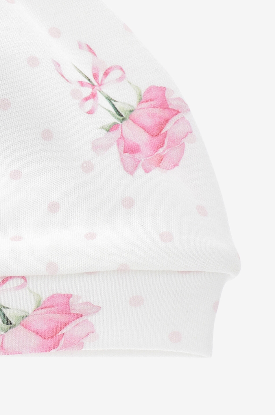 MONNALISA Bonnet en jersey imprimé roses bébé Bébé BLANC 3
