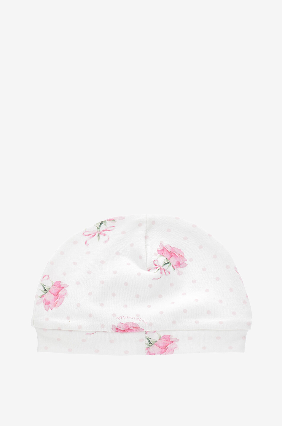 MONNALISA Bonnet en jersey imprimé roses bébé Bébé BLANC 2
